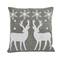 18” Gray & White Reindeer & Snowflakes Throw Pillow